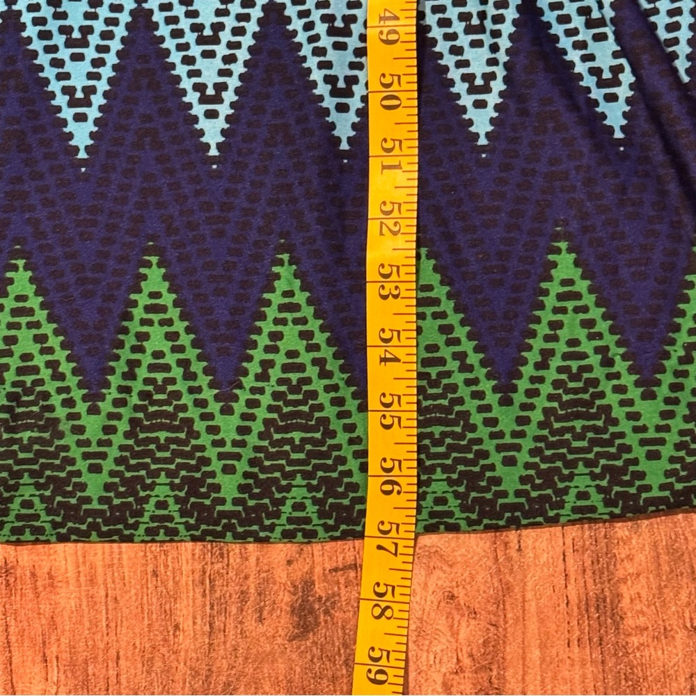 SMITH Chevron Maxi Dress in Teal, Green & Navy - Picture 6 of 7